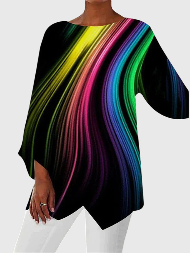 Women's Crew Neck Top | Chic Printed Design & All-Day Comfort 3