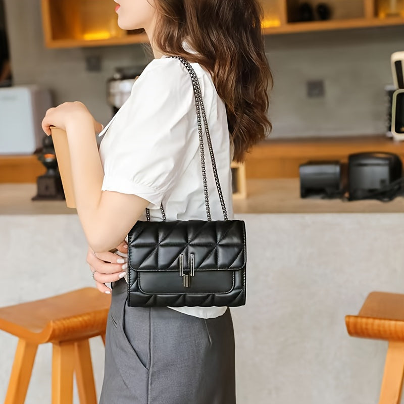 Women's Quilted Shoulder Bag | Chain Strap Design 8