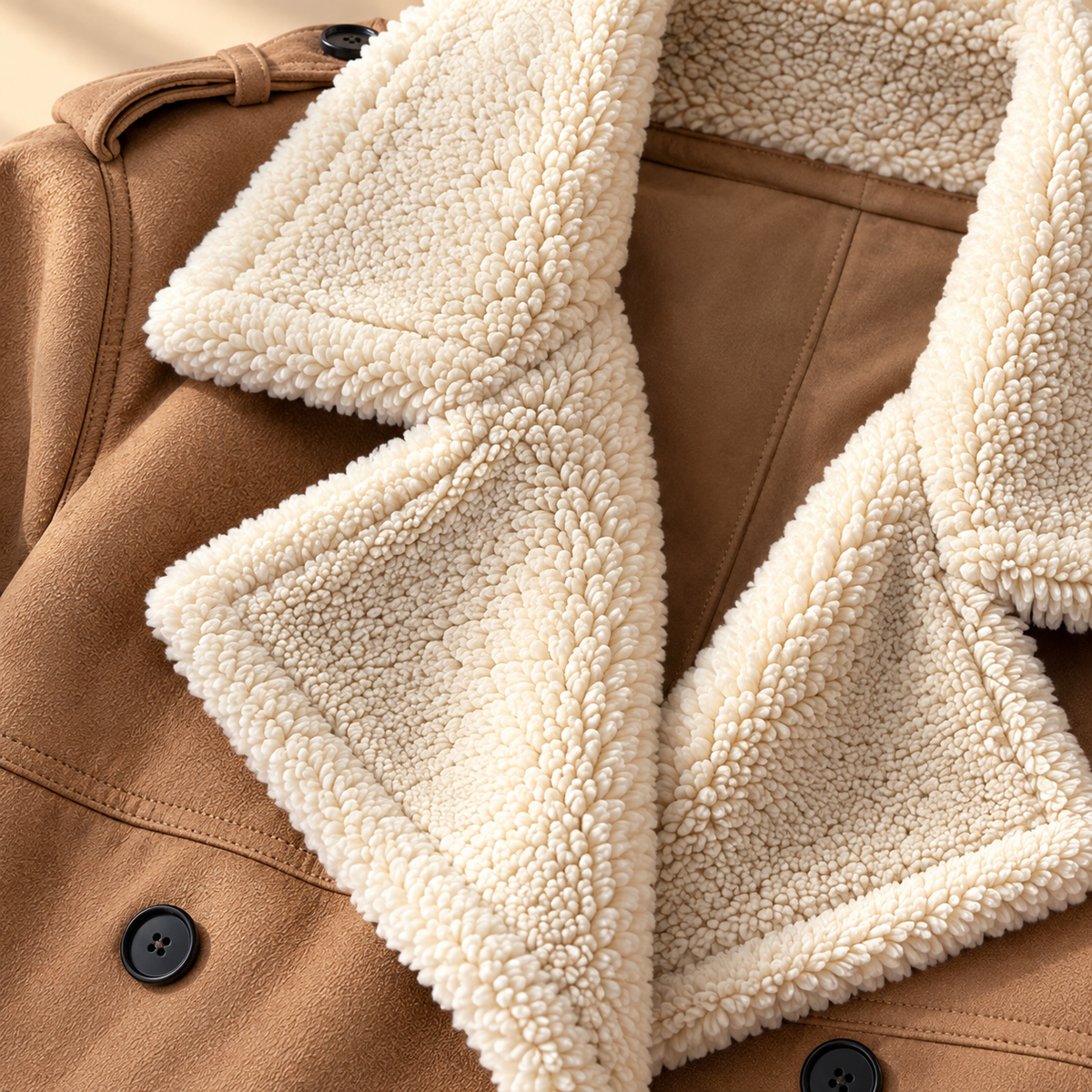 Women's Sherpa Trench Coat | Shearling Lapel & Belted Fit 12