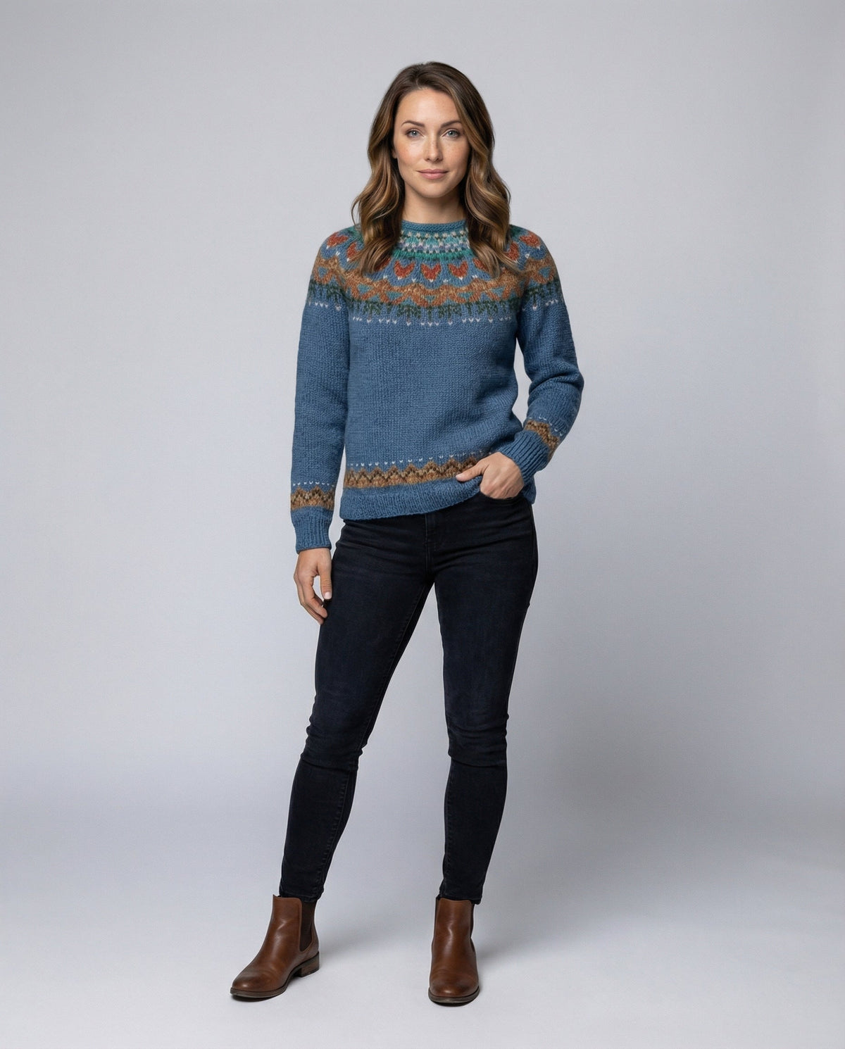 Women's Icelandic Knit Jumper | Vintage Style Warmth