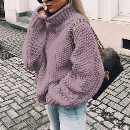 Ginger | Women's Oversized Chunky Knit Turtleneck Sweater