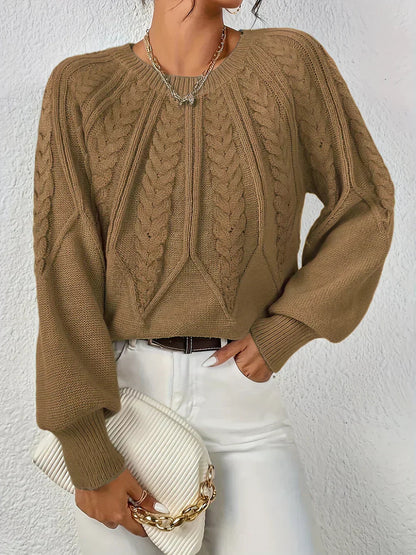 Image of Gwen | Women's Cable Knit Long Sleeve Sweater
