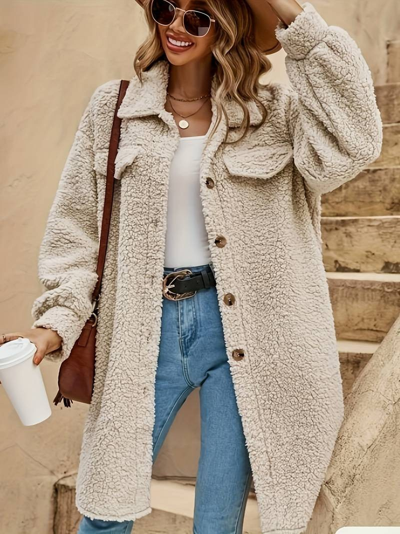 Hazel | Women's Oversized Sherpa Coat - Image 1