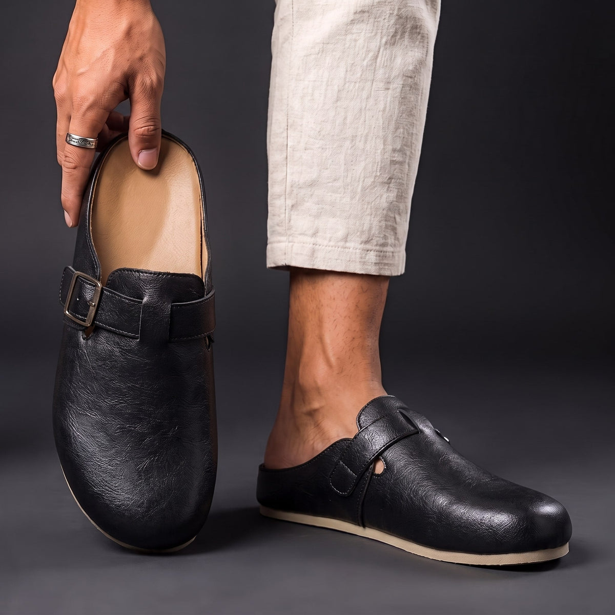 Women's Mules | Adjustable Buckle & Backless Slip-On 8
