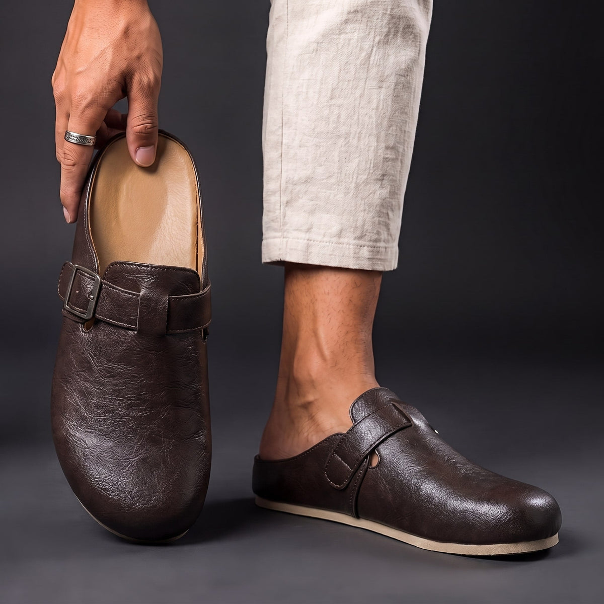 Women's Mules | Adjustable Buckle & Backless Slip-On 6
