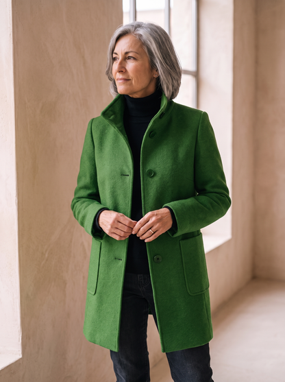 Wool blend tailored jacket women