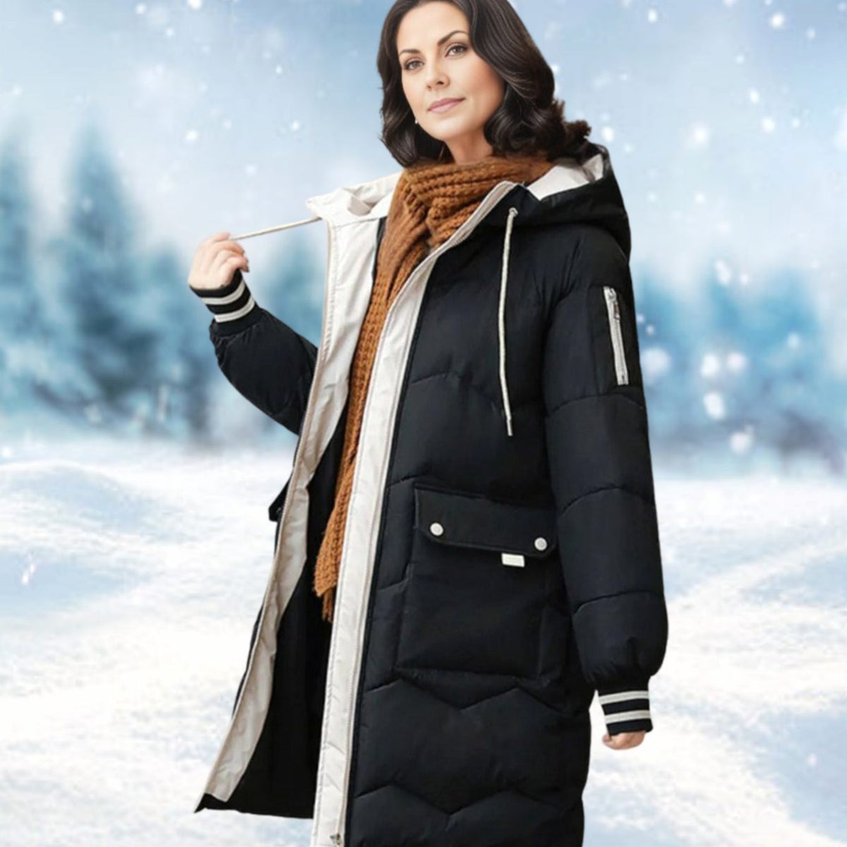Ida | Women's Insulated Hooded Mid-Length Puffer Winter Coat