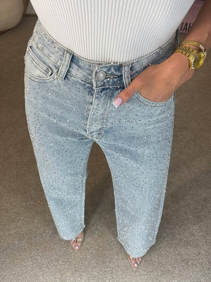 Women's Wide Leg Jeans | Shiny Finish & High Waist 5