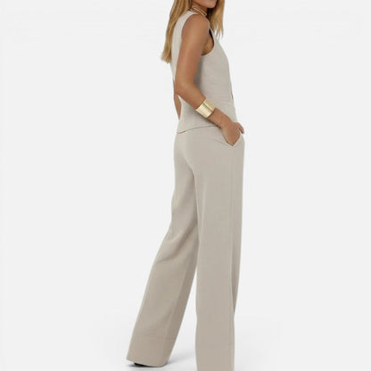 Women's Waistcoat & Wide Leg Trouser Set | Tailored & Versatile 2
