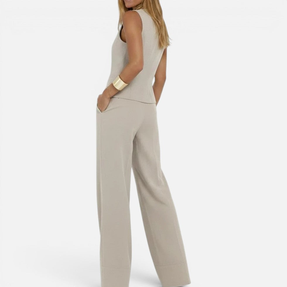 Women's Waistcoat & Wide Leg Trouser Set | Tailored & Versatile 4