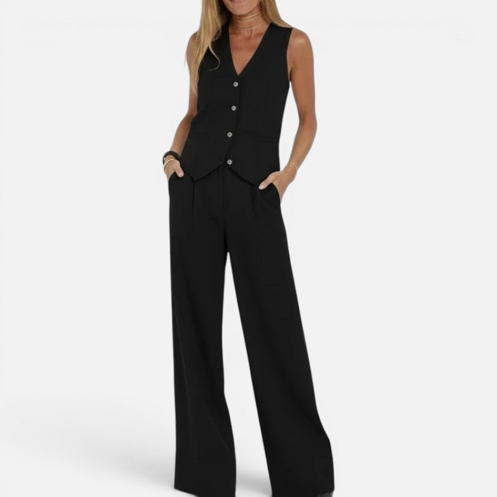 Women's Waistcoat & Wide Leg Trouser Set | Tailored & Versatile 6