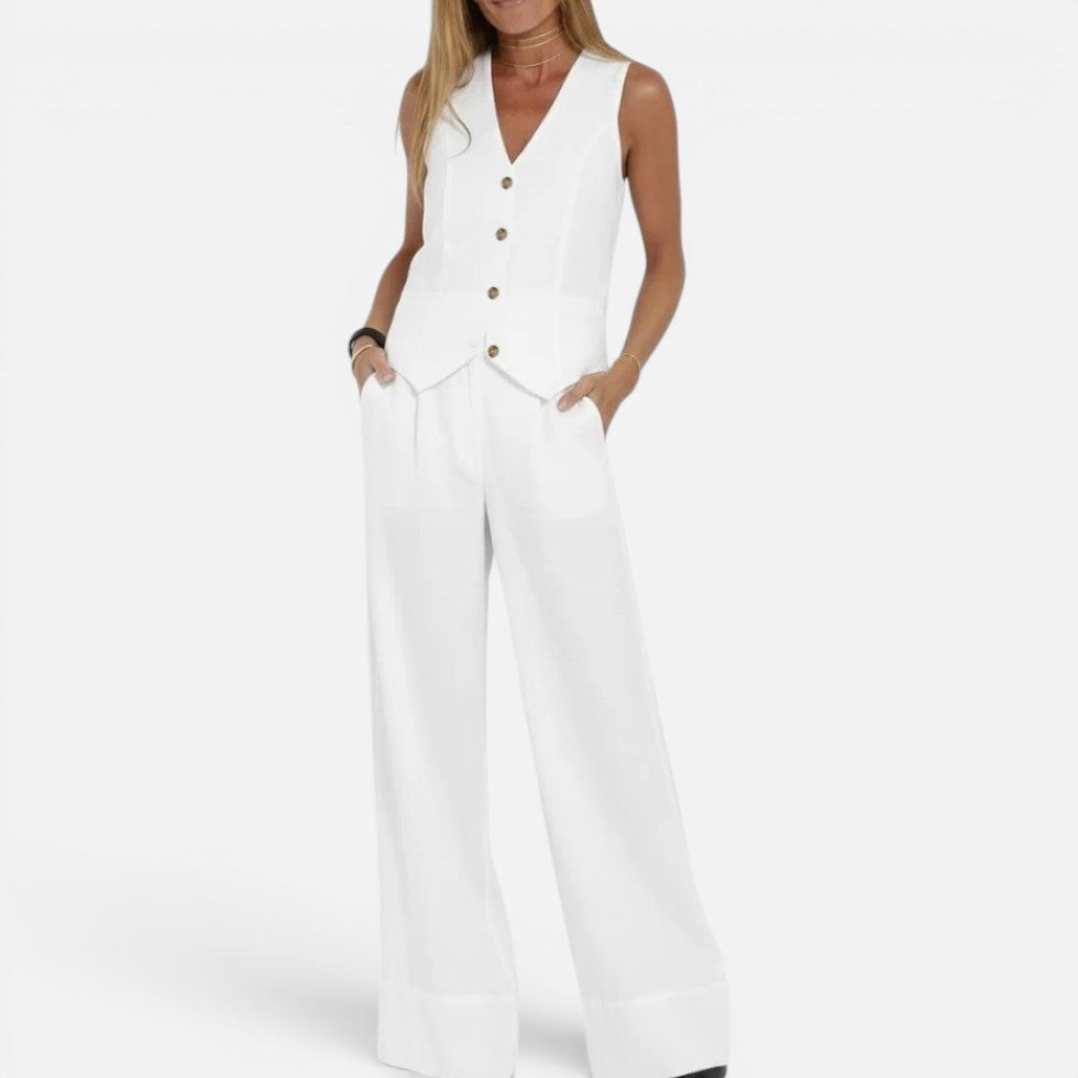 Women's Waistcoat & Wide Leg Trouser Set | Tailored & Versatile 7