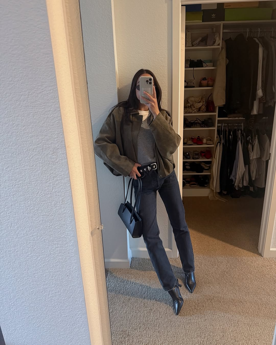 Women's Cropped Oversized Jacket | Collared & Blouson Sleeve Design