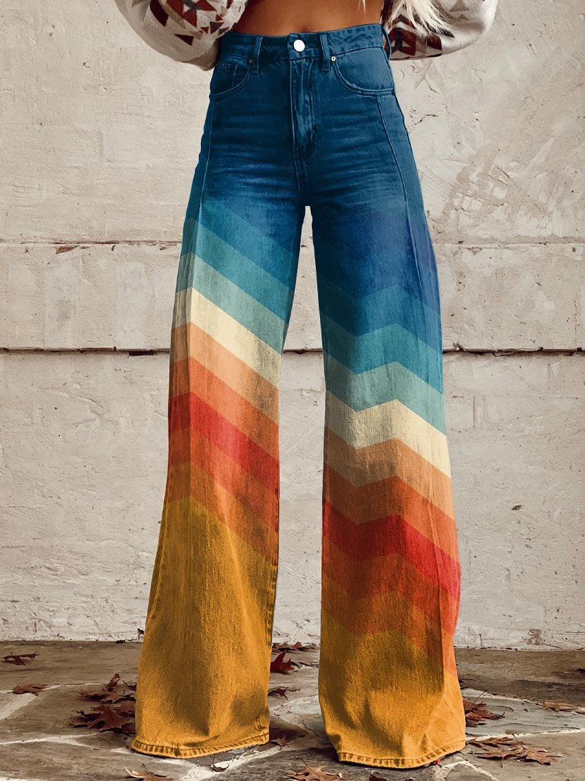 Women's Wide-Leg Trousers | Bold Retro Print 1