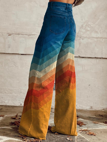 Women's Wide-Leg Trousers | Bold Retro Print 2