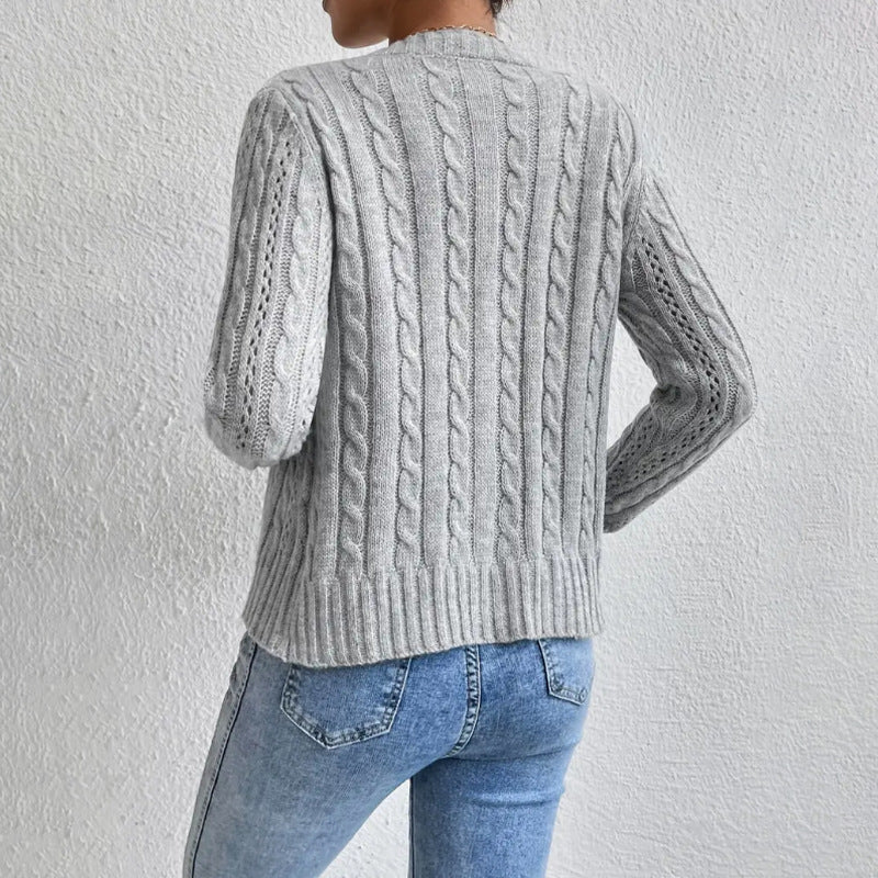 Image of Judie | Women's Button-Down Cable Knit Cardigan