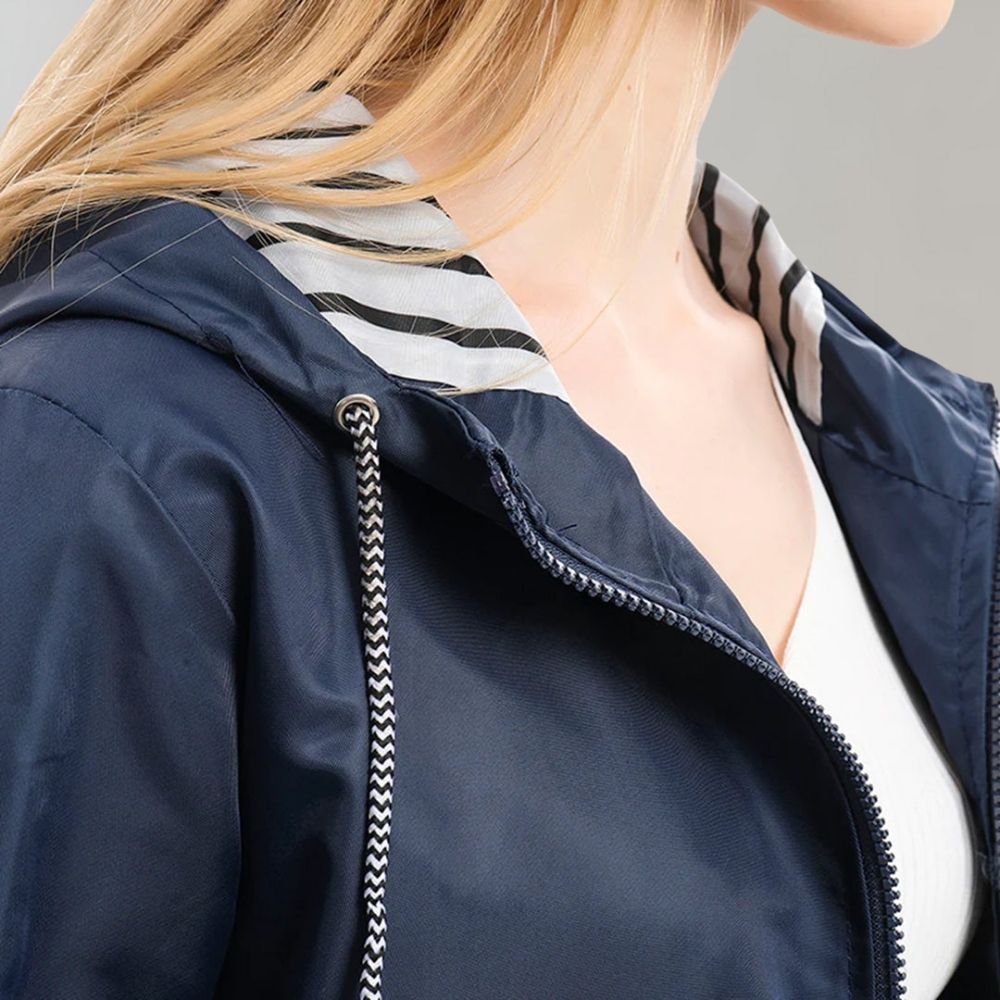 Women's Hooded Jacket | Drawstring Waist & Zip Front