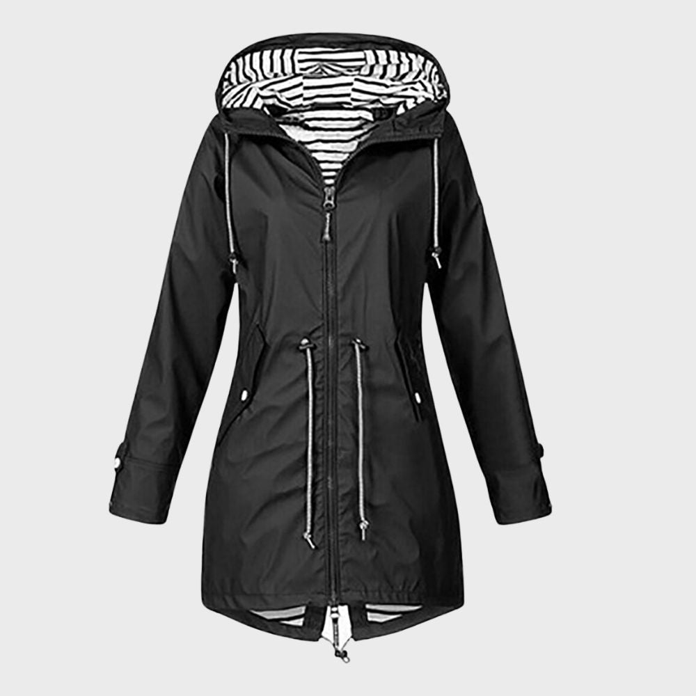 Women's Hooded Jacket | Drawstring Waist & Zip Front