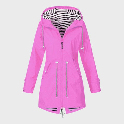 Women's Hooded Jacket | Drawstring Waist & Zip Front