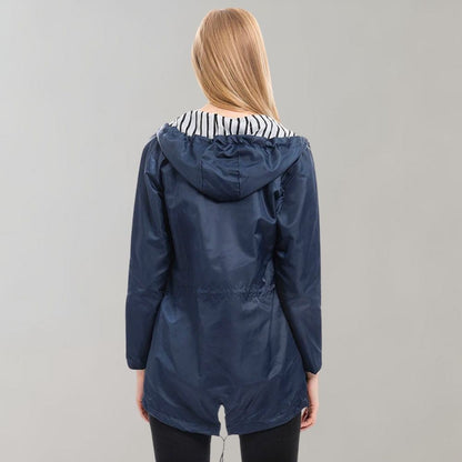 Women's Hooded Jacket | Drawstring Waist & Zip Front