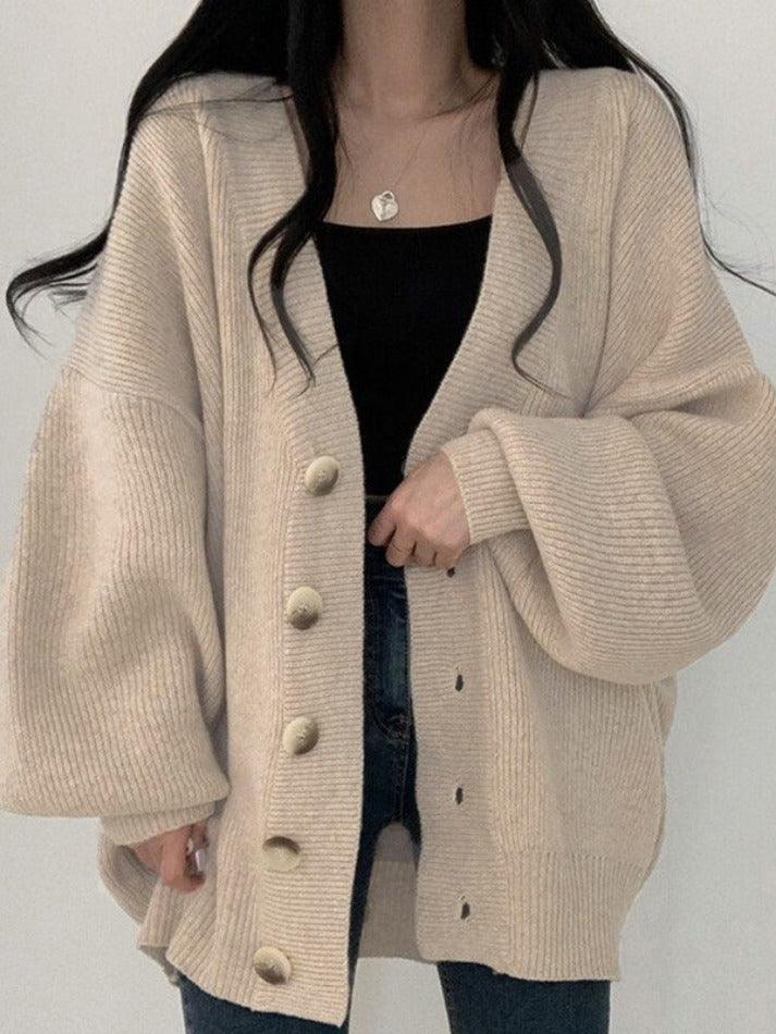 Image of Karen | Women's Oversized Button-Front Cardigan