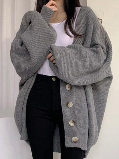 Image of Karen | Women's Oversized Button-Front Cardigan