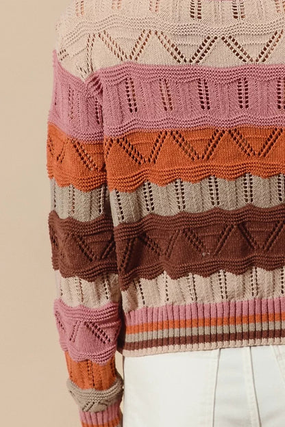 Image of Kathy | Women's Long Sleeve Striped Sweater