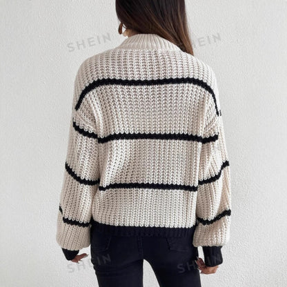 Image of Kristen | Women's Striped Crew Neck Sweater
