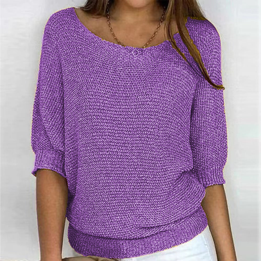 Image of Lilly | Women's Three Quarter Sleeve Relaxed Fit Sweater