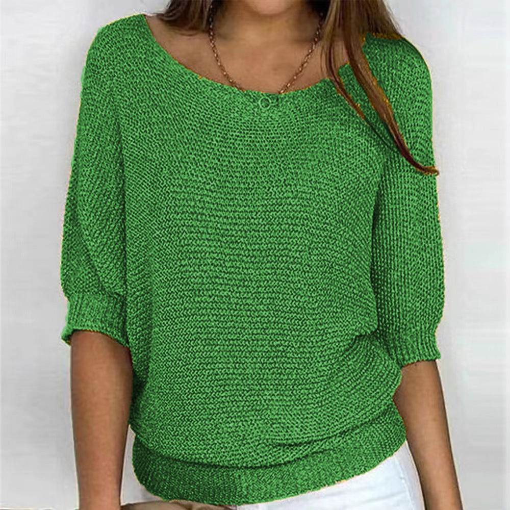 Image of Lilly | Women's Three Quarter Sleeve Relaxed Fit Sweater