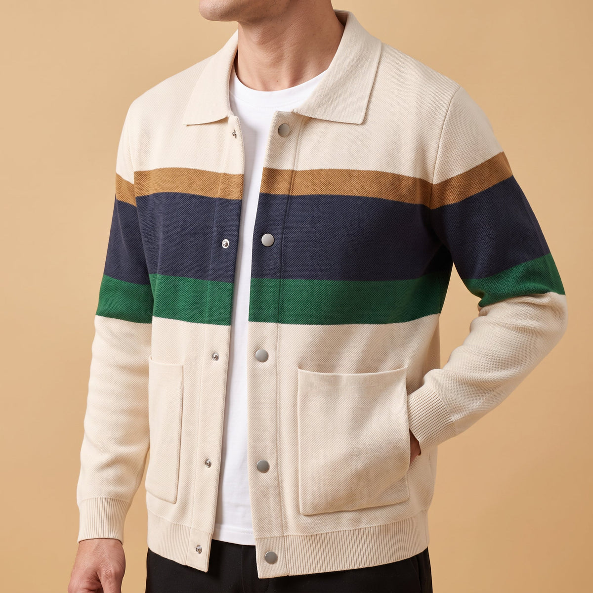 Women's Knit Cardigan | Snap-Button & Ribbed Finish 2