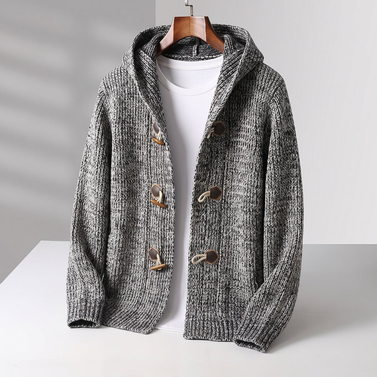Women's Hooded Knit Cardigan | Toggle Closure & Deep Pockets