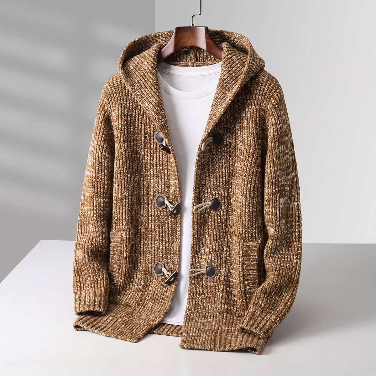 Women's Hooded Knit Cardigan | Toggle Closure & Deep Pockets