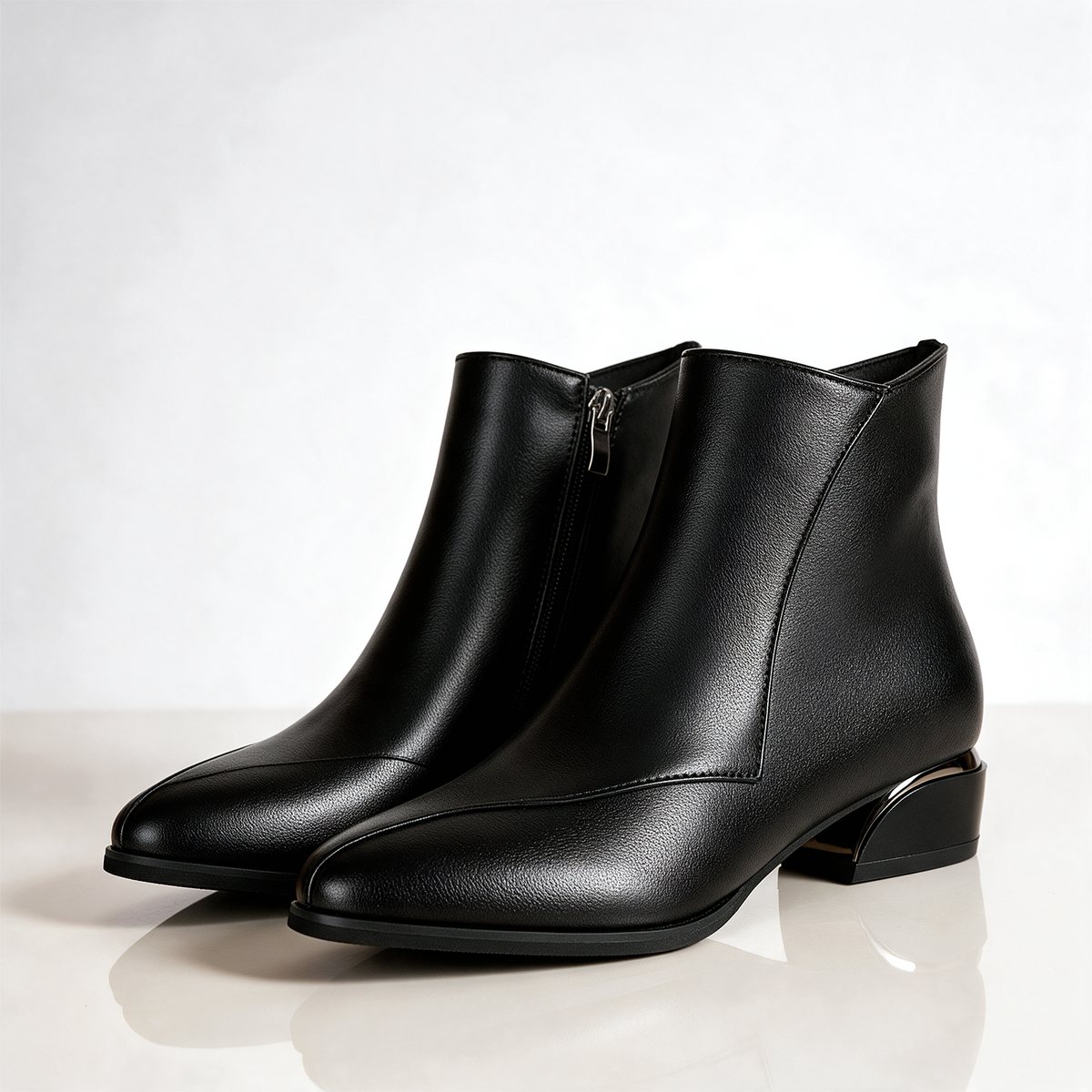 Women's Ankle Boots | Pointed Toe & Metallic Heel 4