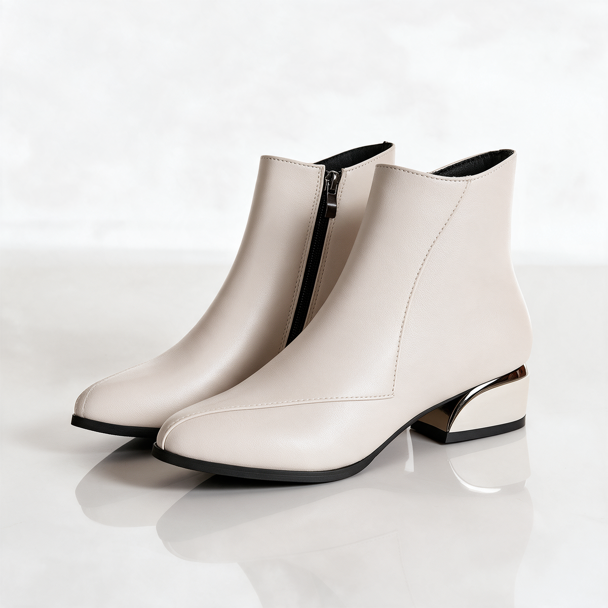 Women's Ankle Boots | Pointed Toe & Metallic Heel 1