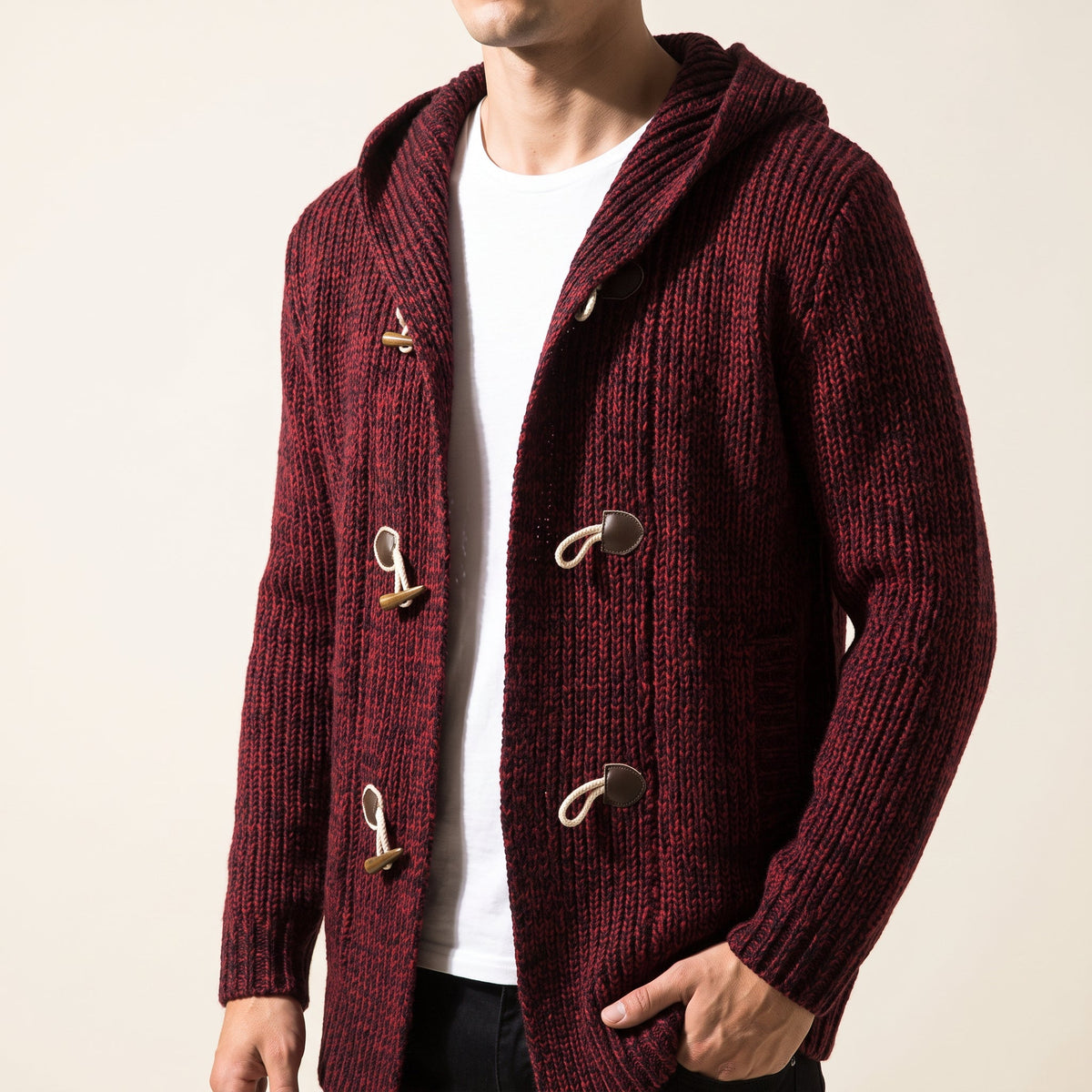 Women's Hooded Knit Cardigan | Toggle Closure & Deep Pockets
