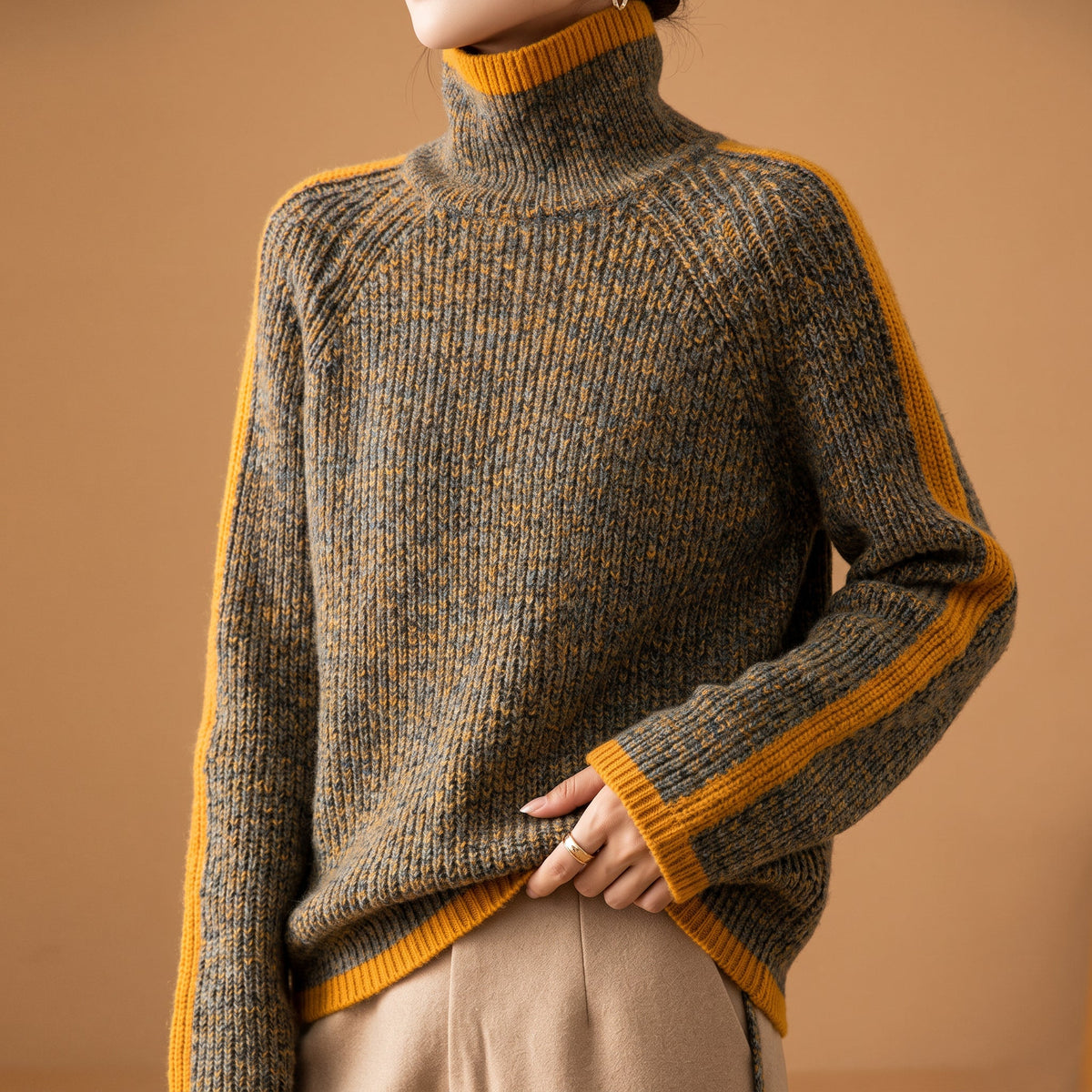 Women's Turtleneck Sweater | Ribbed Knit & Warm 1