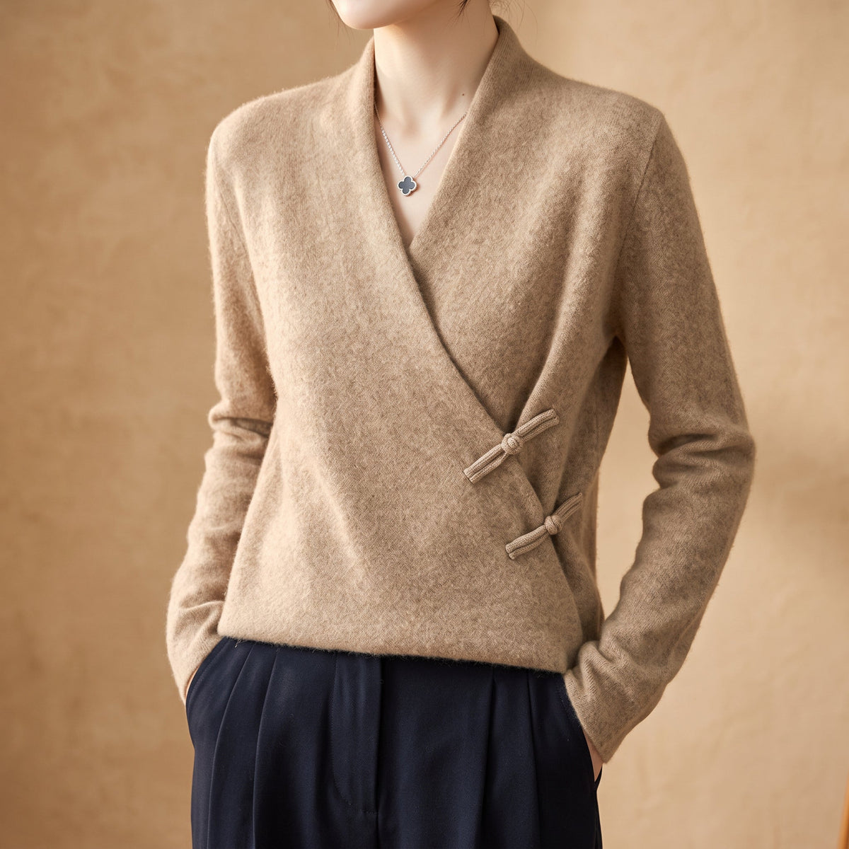 Women's Wrap Sweater | Breathable & Warm 1