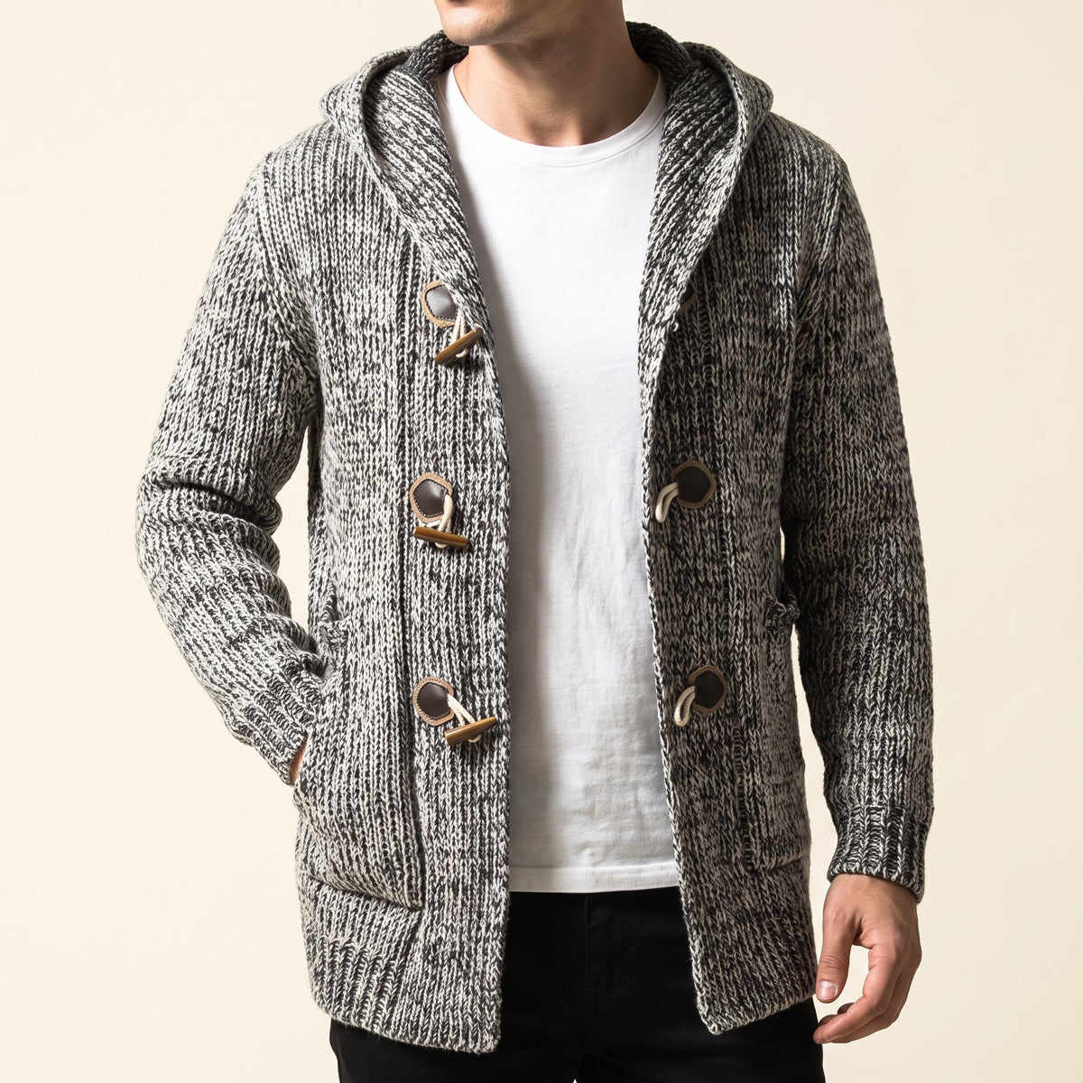 Women's Hooded Knit Cardigan | Toggle Closure & Deep Pockets