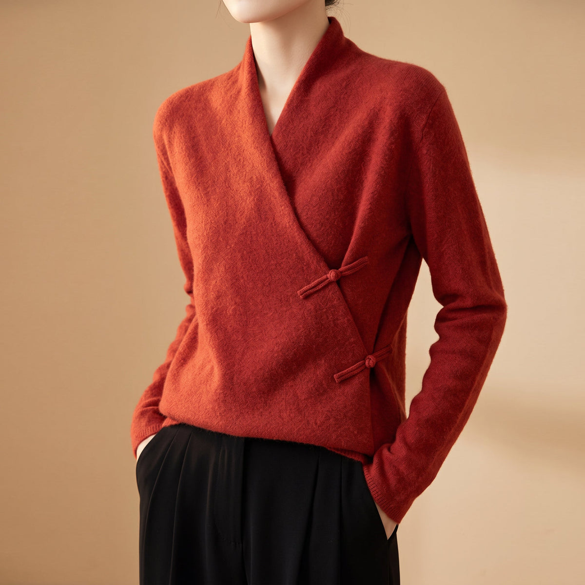 Women's Wrap Sweater | Breathable & Warm 4