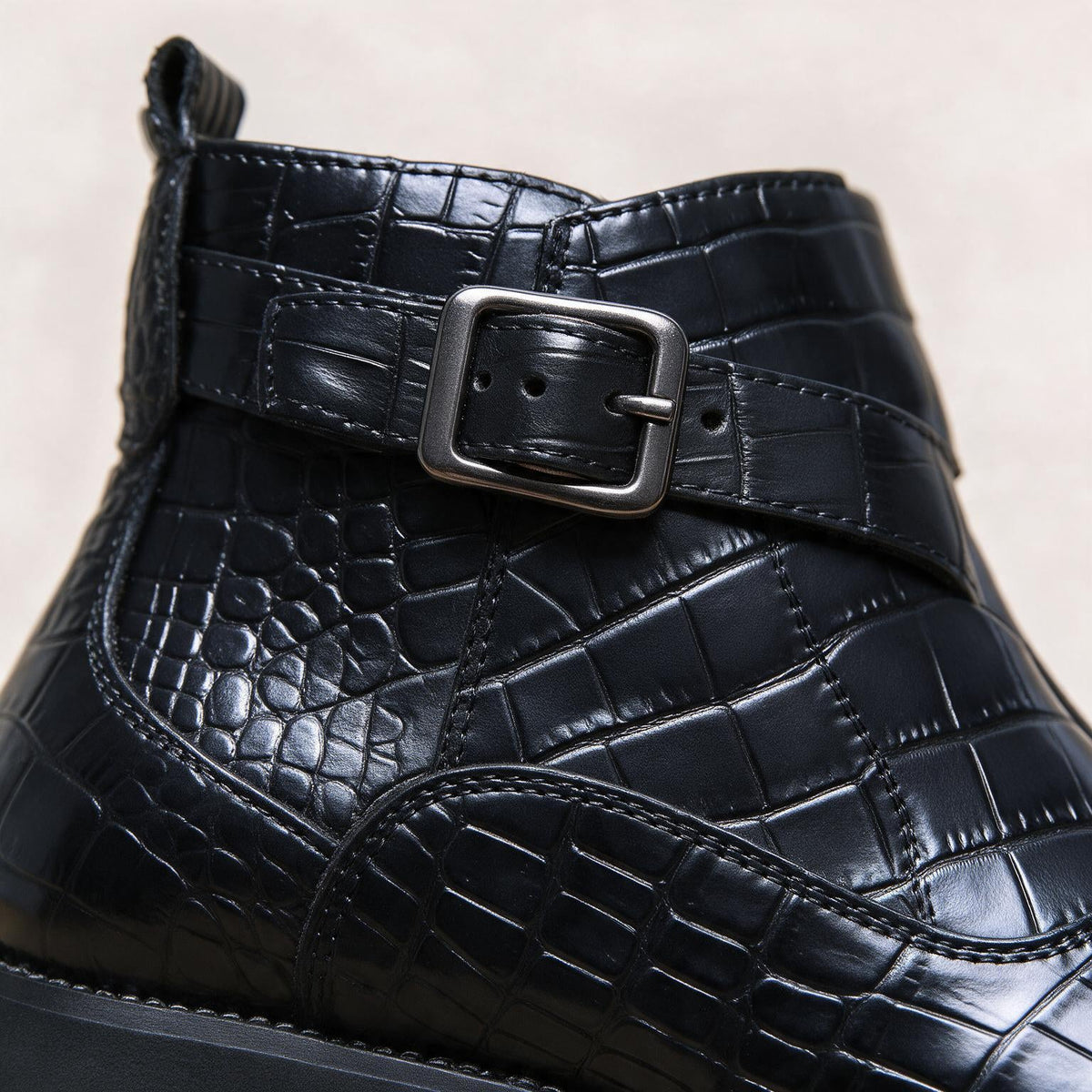 Women's Croc-Embossed Zip Boots | Side Zip & Cushioned Comfort 6