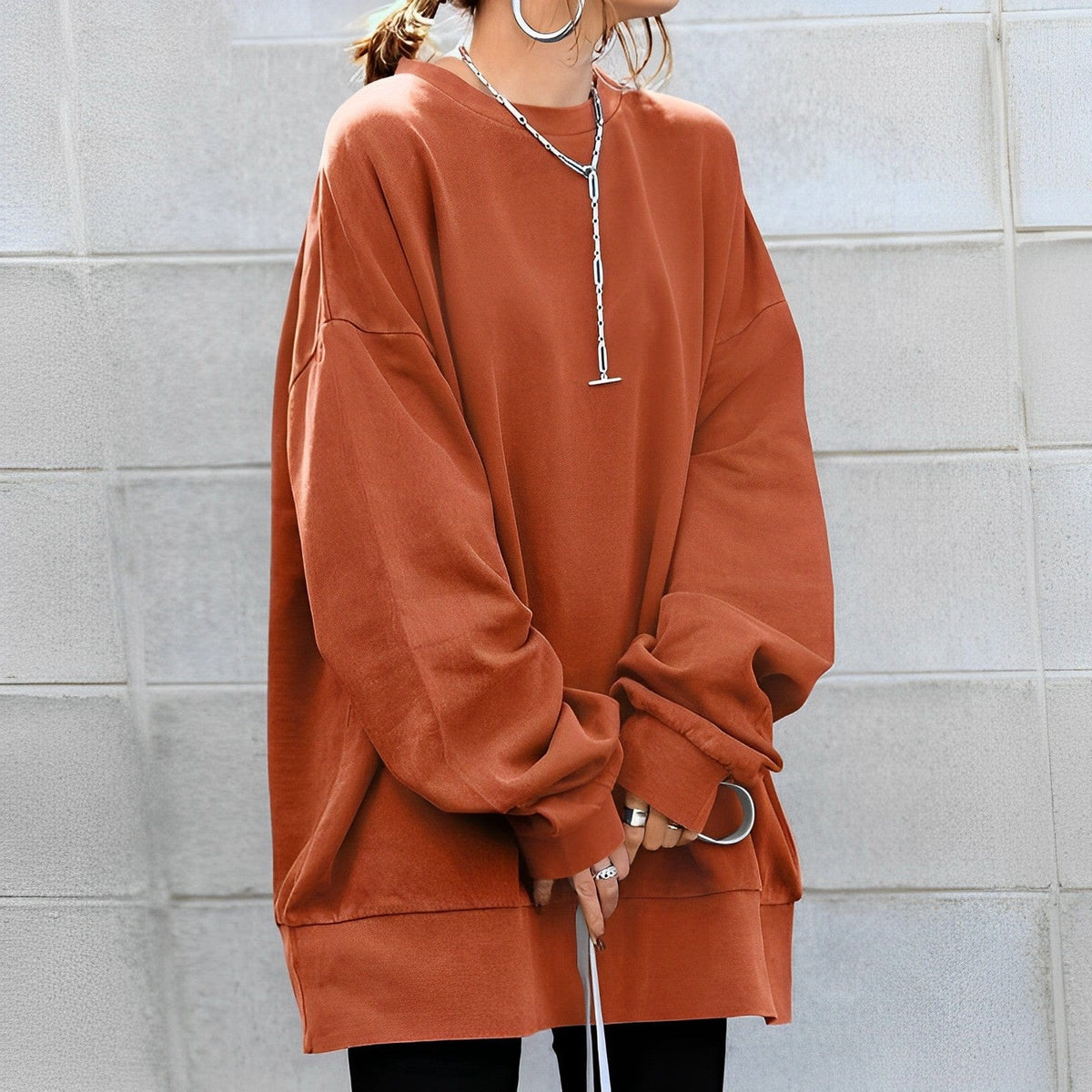 Image of Maria | Women's Oversized Crewneck Pullover Sweater