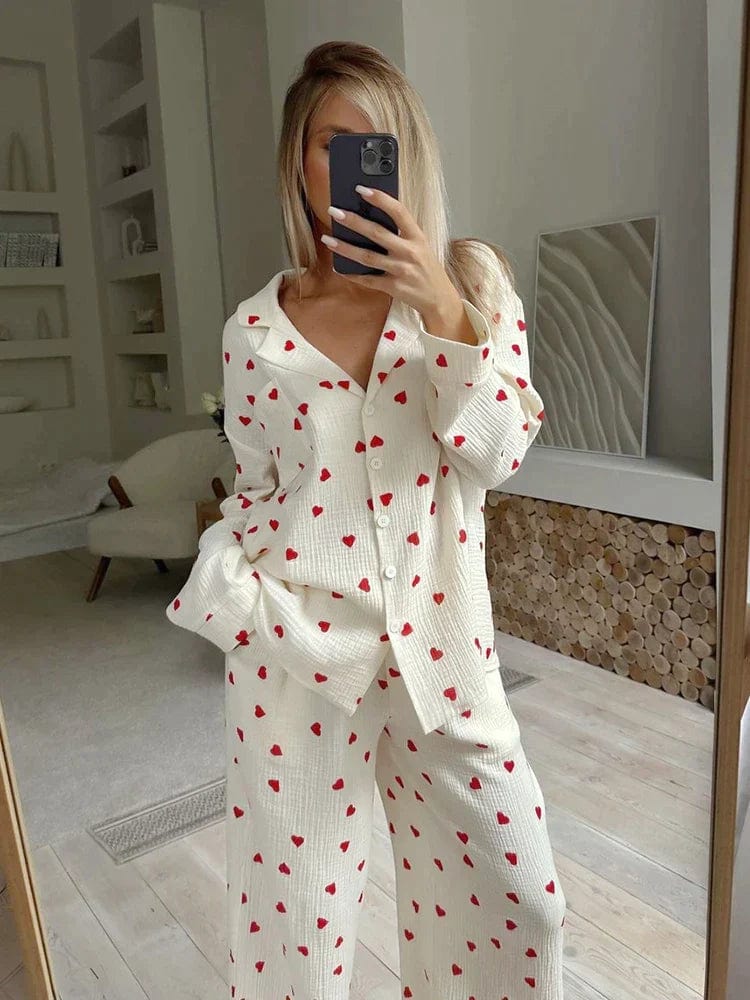 Women's Pyjama Set | Heart Print & Long Sleeve 5