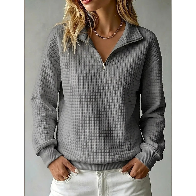 Women's Half-Zip Sweatshirt | Textured & Comfortable 2