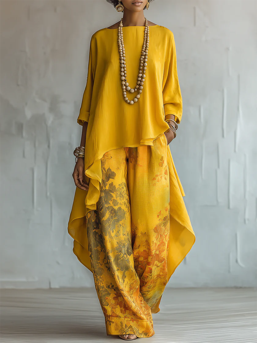 Women's Tunic & Wide Leg Trousers Set | Flowing Relaxed Fit 1