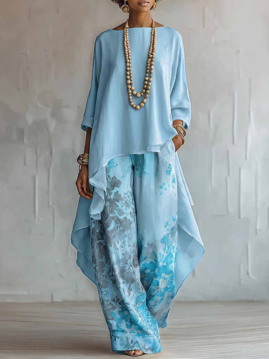 Women's Tunic & Wide Leg Trousers Set | Flowing Relaxed Fit 7