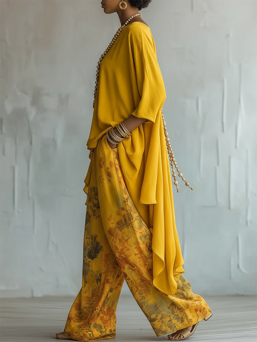 Women's Tunic & Wide Leg Trousers Set | Flowing Relaxed Fit 4