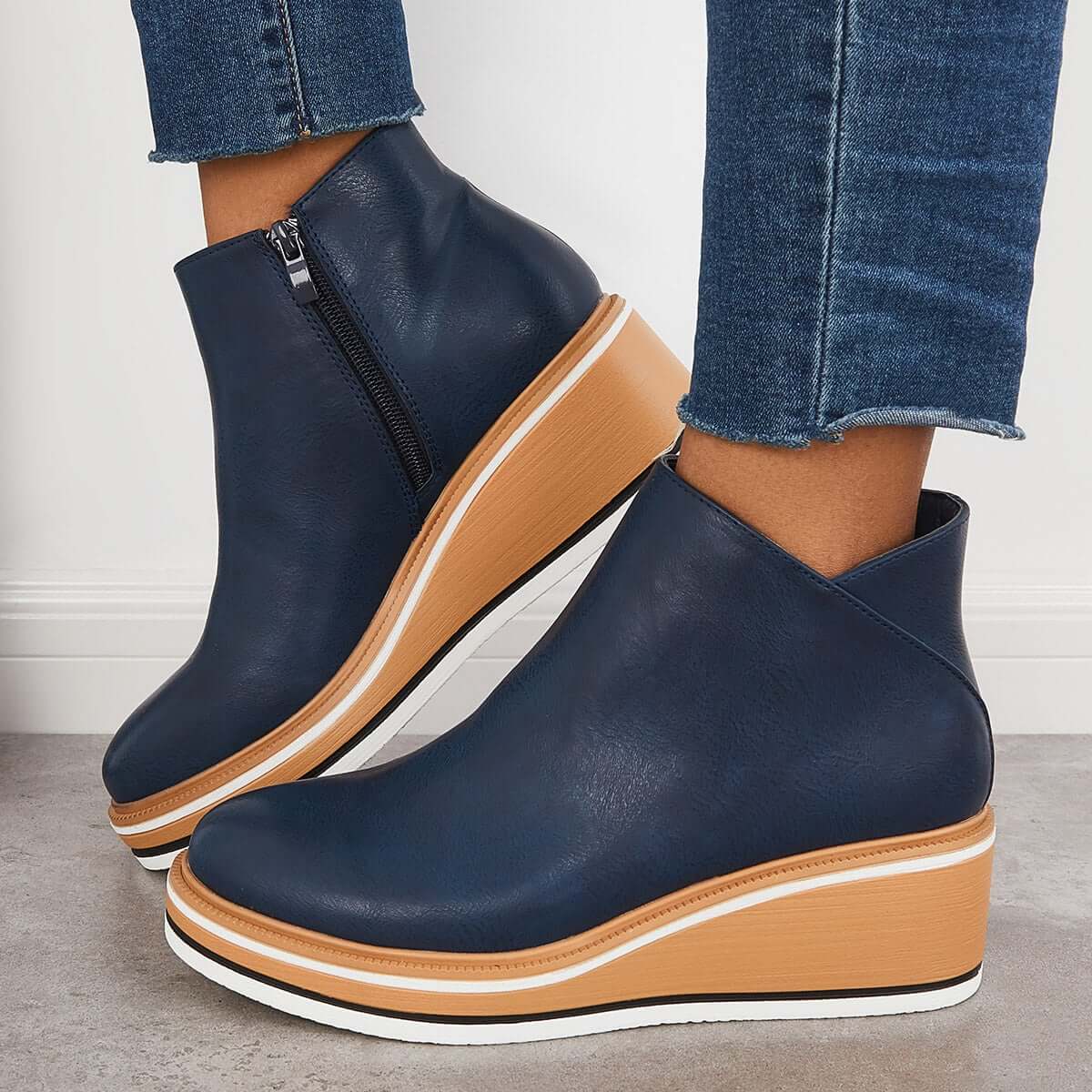 Women's Platform Ankle Boots | Zip Detail & All-Day Comfort 2