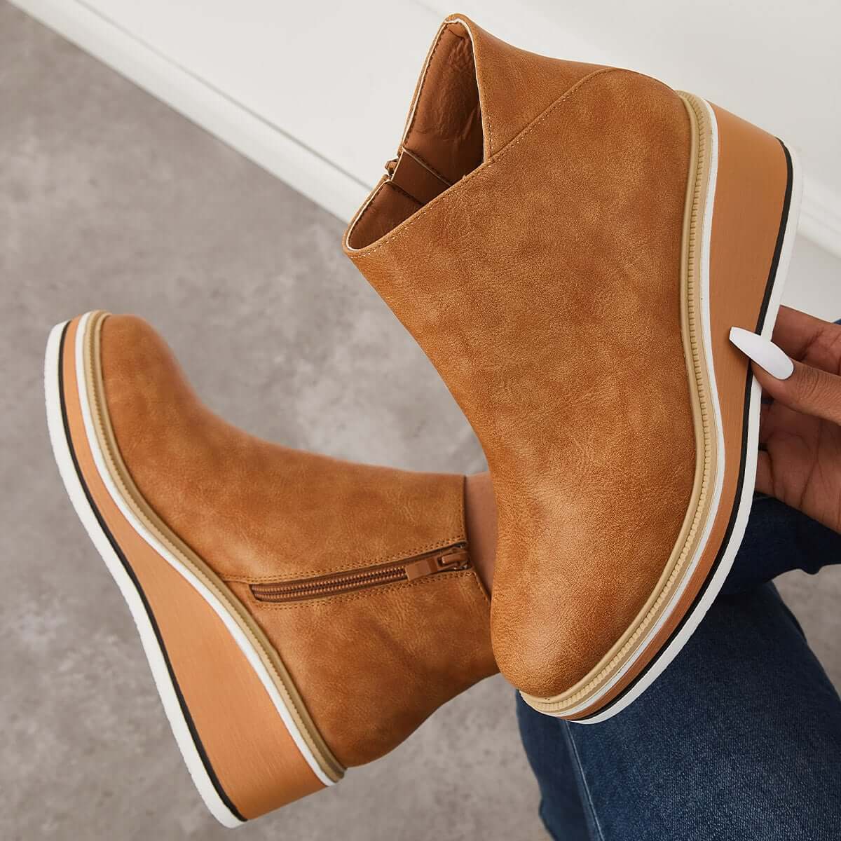 Women's Platform Ankle Boots | Zip Detail & All-Day Comfort 14