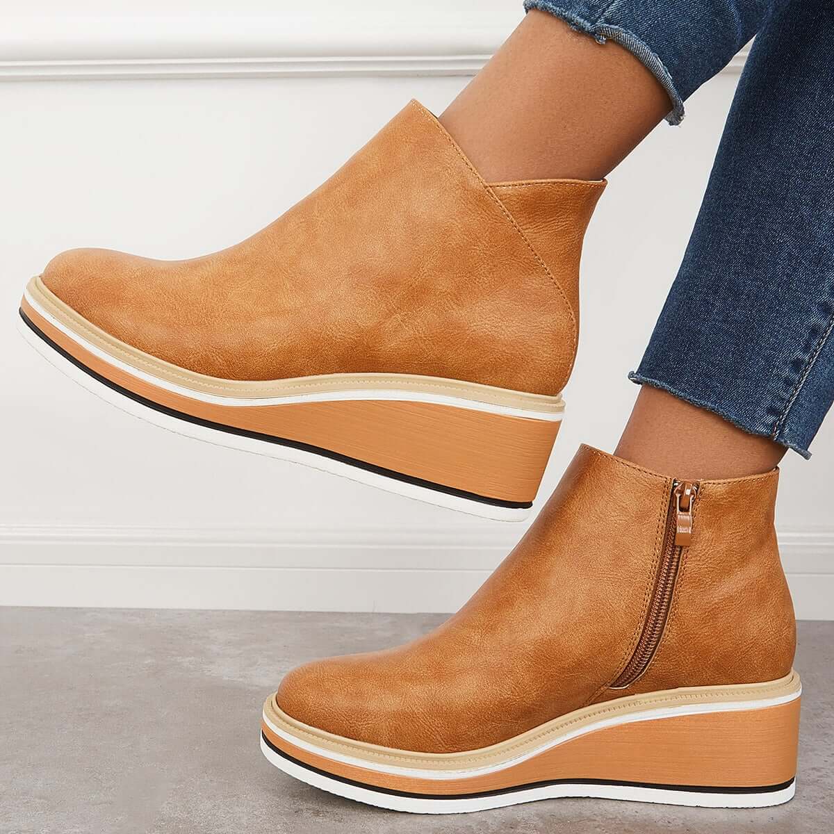 Women's Platform Ankle Boots | Zip Detail & All-Day Comfort 15